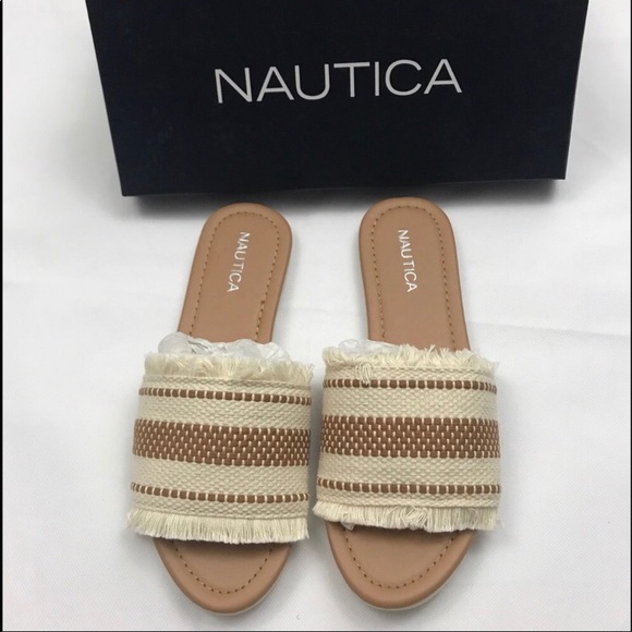 Nautica Shoes - NEW Nautica Frayed Woven Slide Sandals